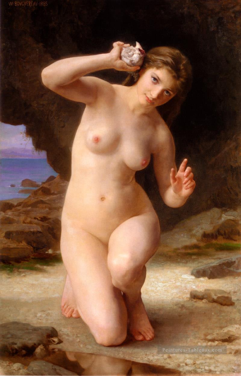 FemmeAuCoquillage 1885 William Adolphe Bouguereau Nu Peintures à l'huile